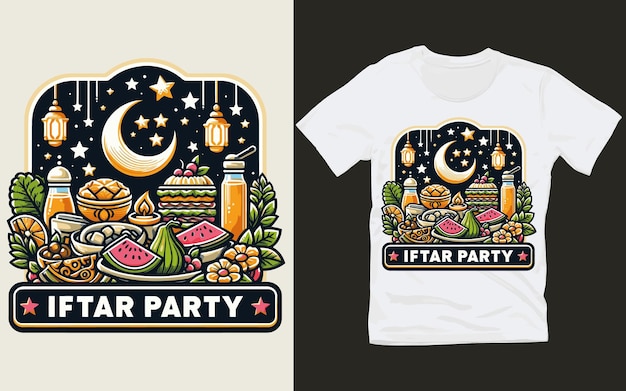 Create Lasting Impressions with Vibrant Ramadan Iftar Party Logo T Shirt Design