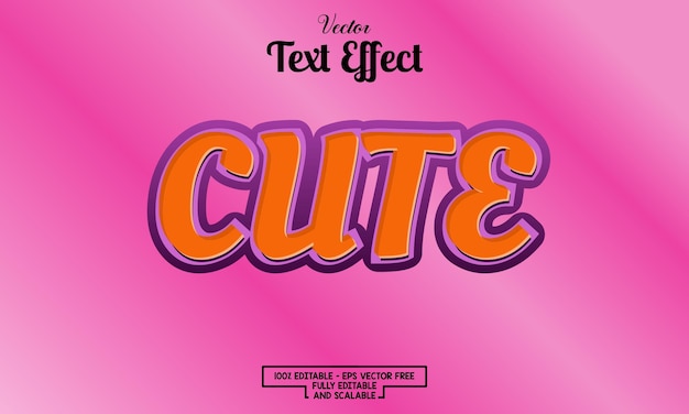 create a vector stock cute editable text effect