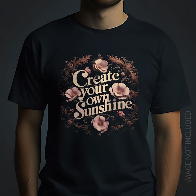 Create Your Own Sunshine motivational tshirt design Generative ai