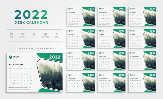 Creative 2021 Desk Calendar Design Template