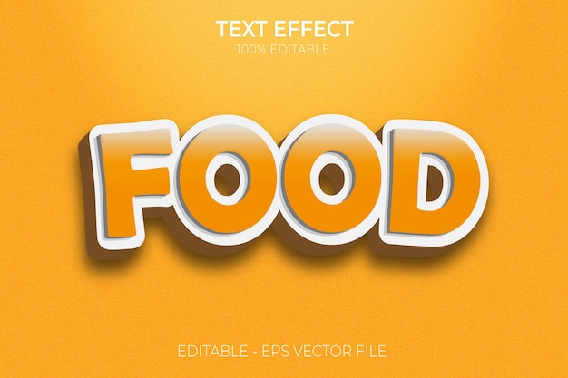 Creative 3D Food bold Text Effect Premium Vector