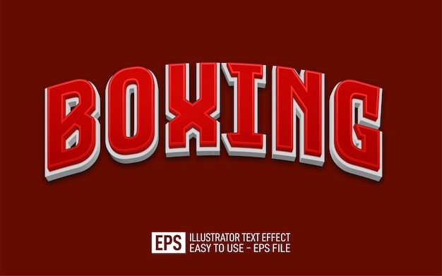 Creative 3d text Boxing editable style effect template