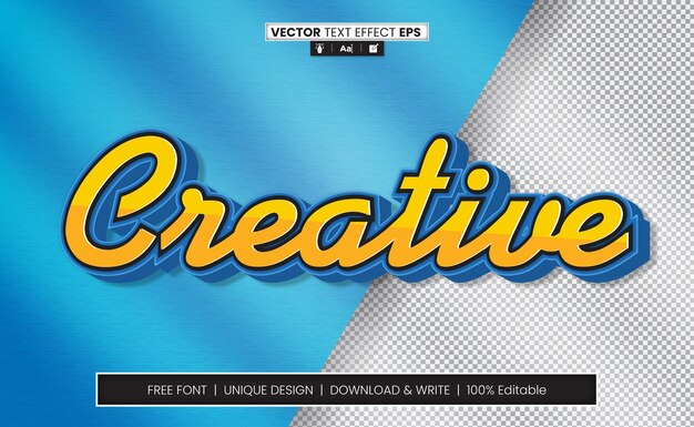 Vector creative 3d text effect fully editable