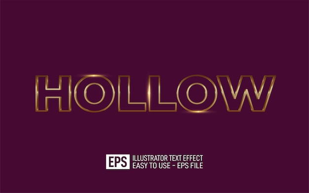 Creative 3d text Hollow, editable style effect template