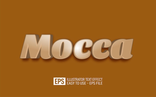 Creative 3d text Mocca editable style effect template