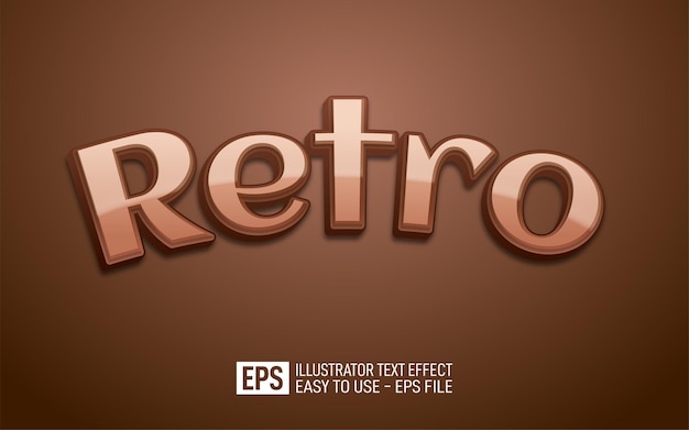 Creative 3d text Retro, editable style effect template