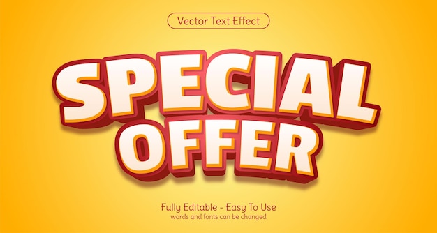 Creative 3d text Special offer editable style effect template