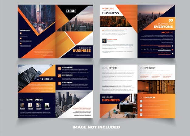 Creative 8 page creative bifold brochure template design premium