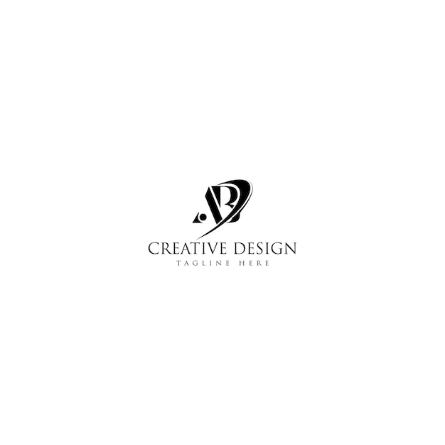 Creative ab logo with cross line logo.