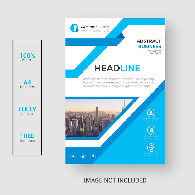 Creative abstract blue business flyer template