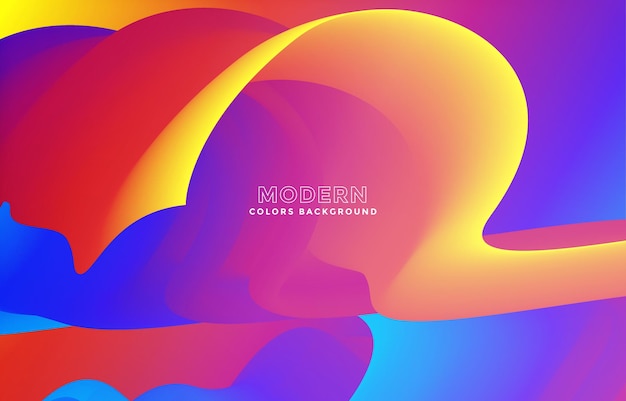 Creative abstract gradient colorful wavy with fluid background design vector template