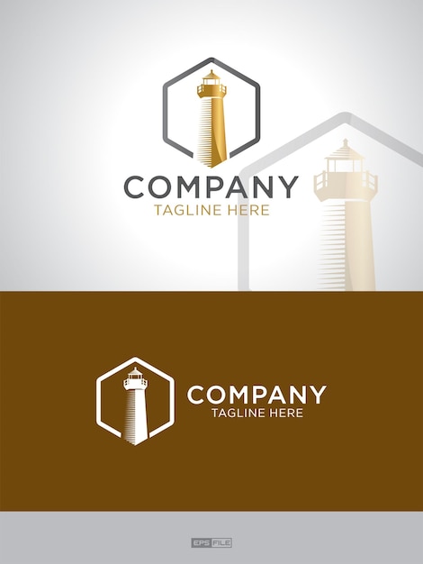 Creative abstract logo with light tower