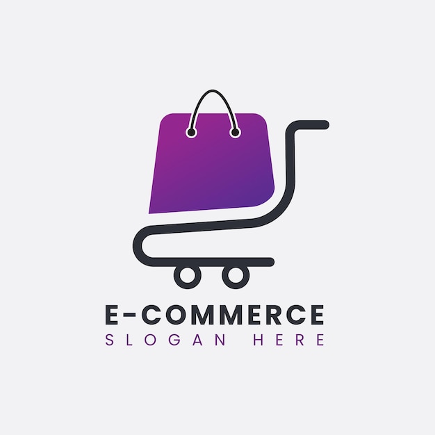 Creative abstract modern eCommerce logo design Colorful gradient online shopping logo template