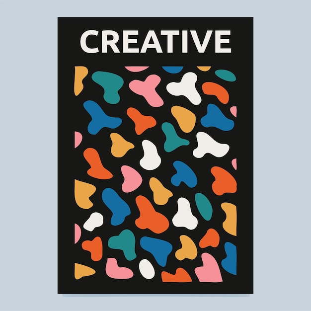 Creative abstract poster with multicolored spots