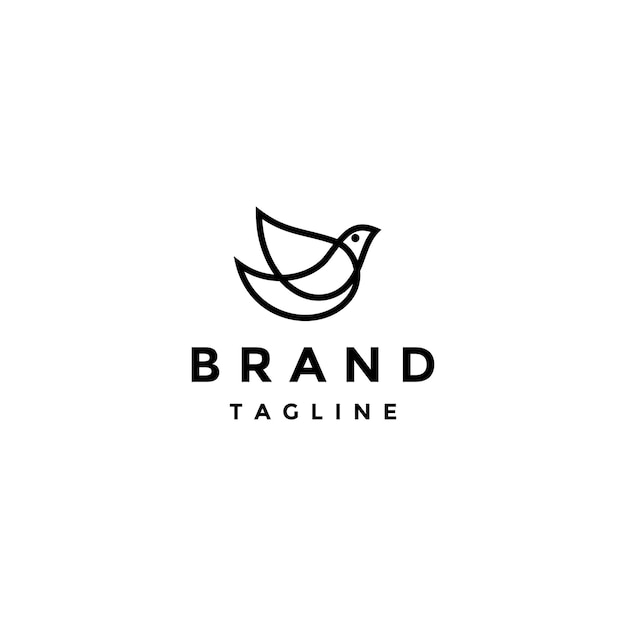 Vector creative abstract premium bird line icon logo design