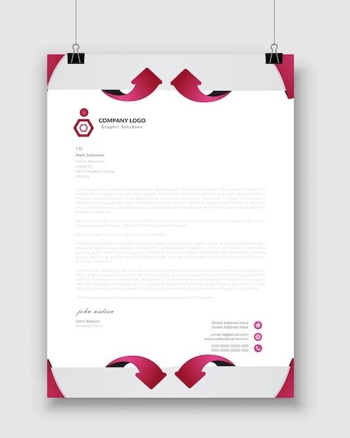 creative abstract professional corporate modern business proposal letterhead design template