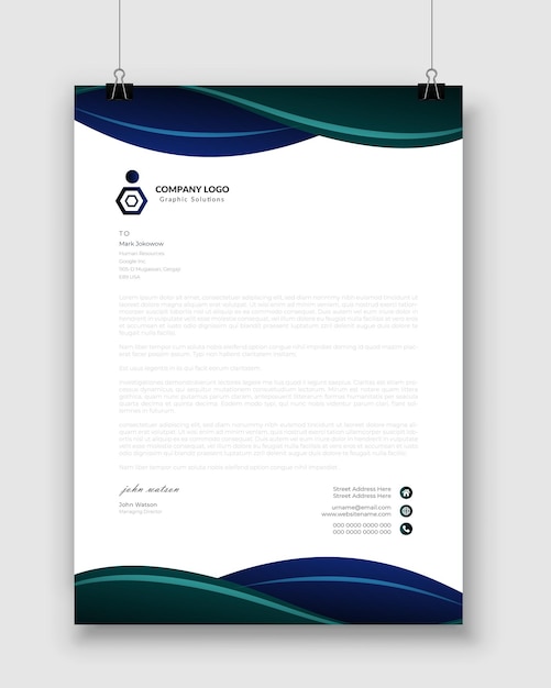 creative abstract professional corporate modern business proposal letterhead design template