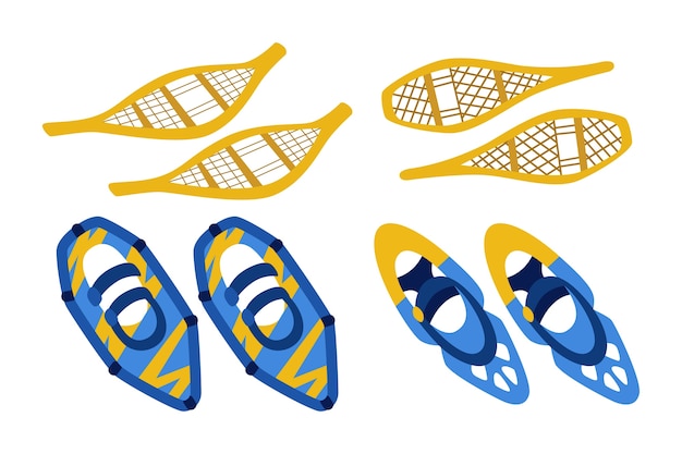 Creative abstract snowshoes collection