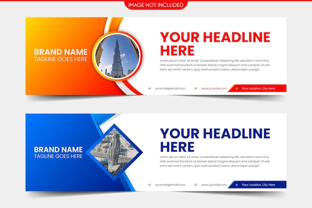 Creative abstract vector banner template web banner template design