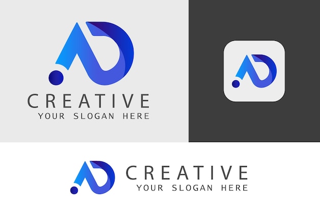 creative ad letter logo template