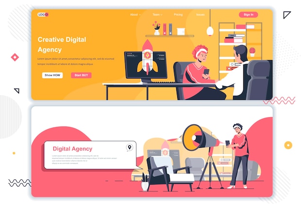 Creative agency landing pages 