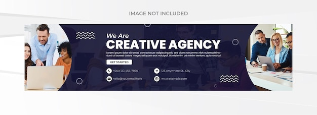 Vector creative agency linkedin banner template vector