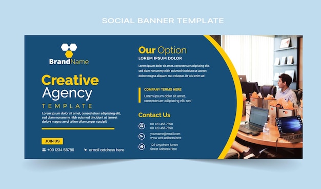 Creative agency template banner design.