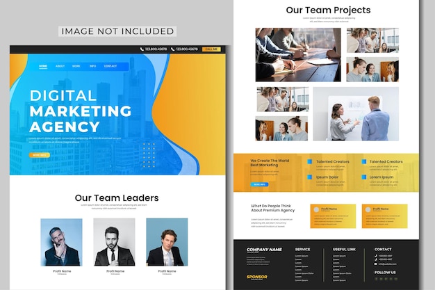 creative agency website landing page premium vector