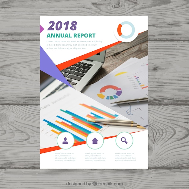 Creative annual report cover with image