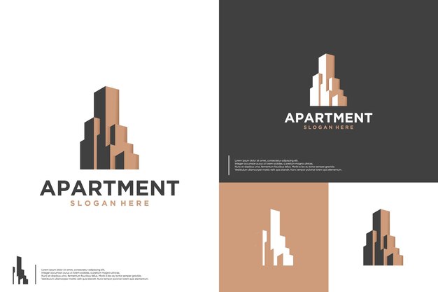 Vector creative apartment building urban logo design template