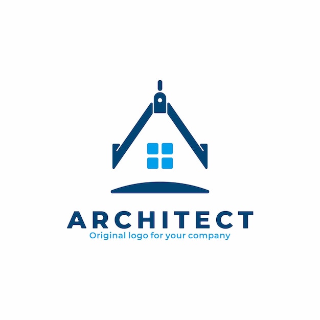 Creative architect logo with the concept of a yardstick and a house window