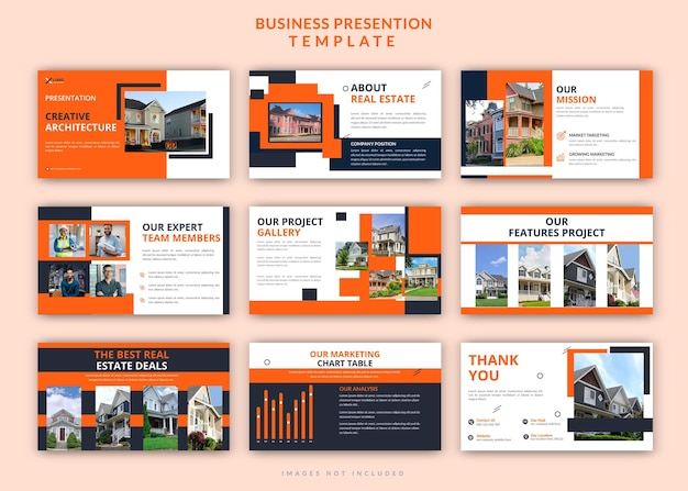 Creative architecture business powerpoint presentation slides design set template