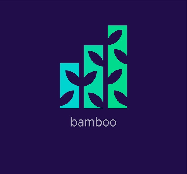 Creative bamboo logo design Modern design color Organic lifestyle logo template vector