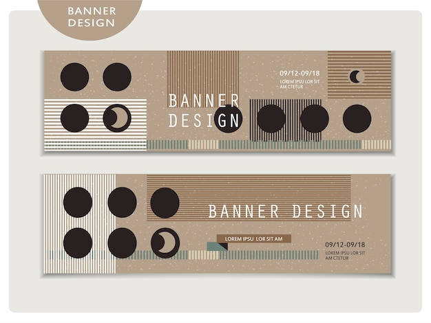 Creative banner template set design