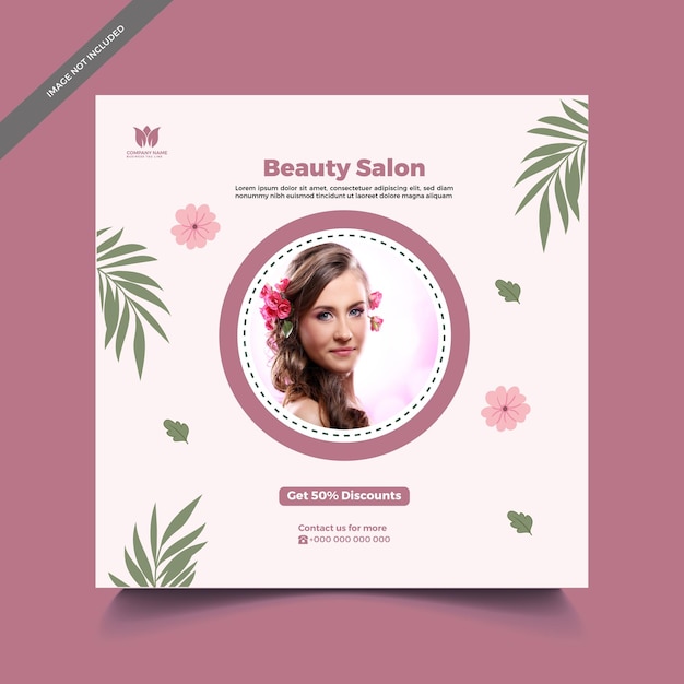 Creative beauty salon banner template design