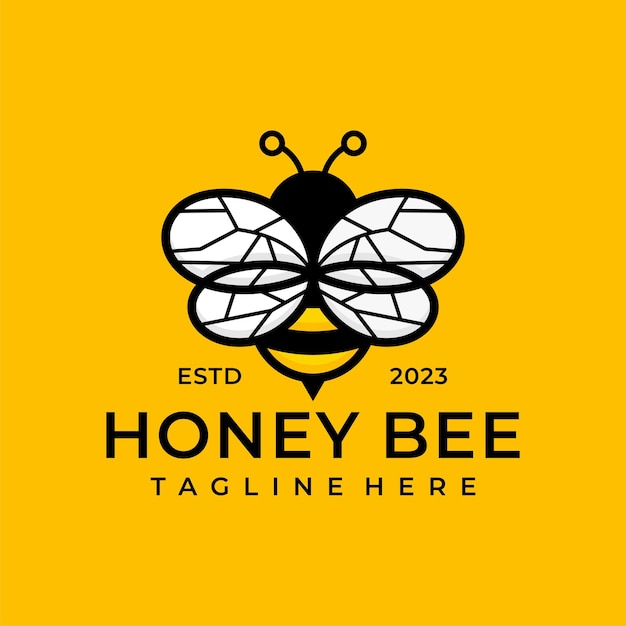 Creative Bee Logo Design Vector Template