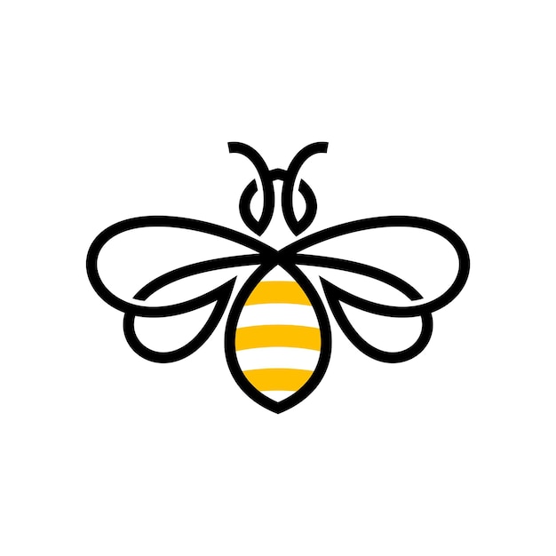 Creative Bee Logo Design Vector Template