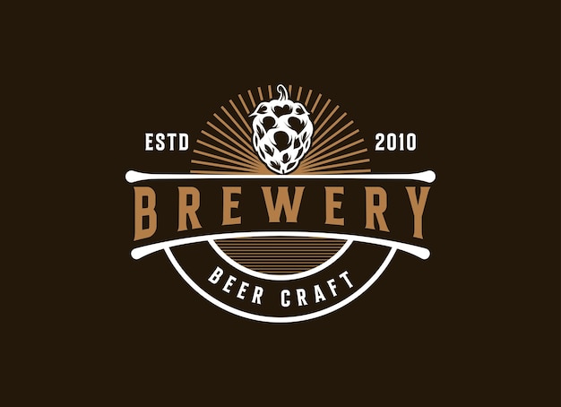 Creative beer craft logo design template