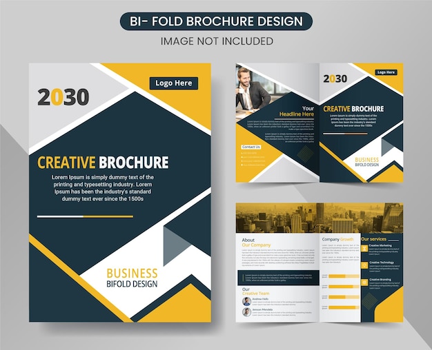 Creative bifold brochure template for your company