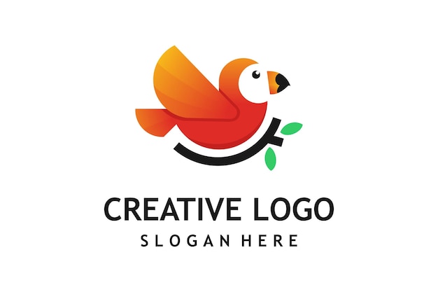 Creative bird logo design template