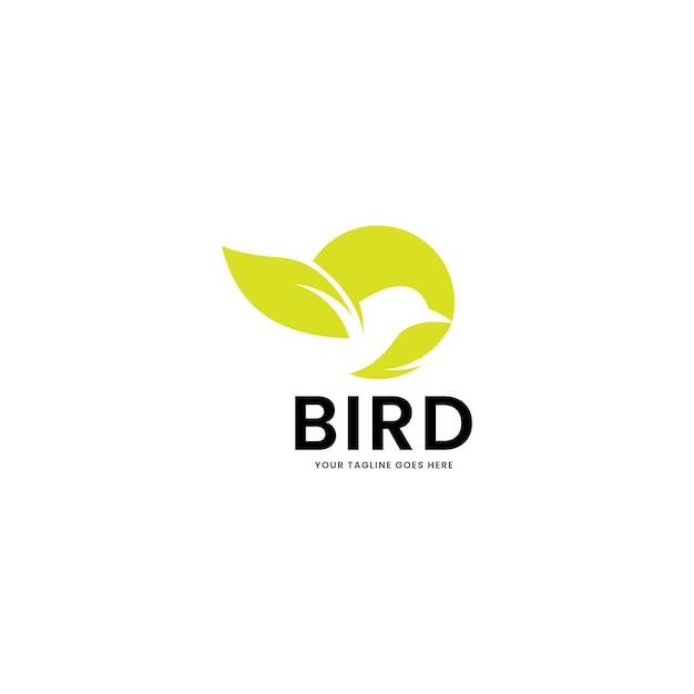 Creative bird logo design with leaf icon vector