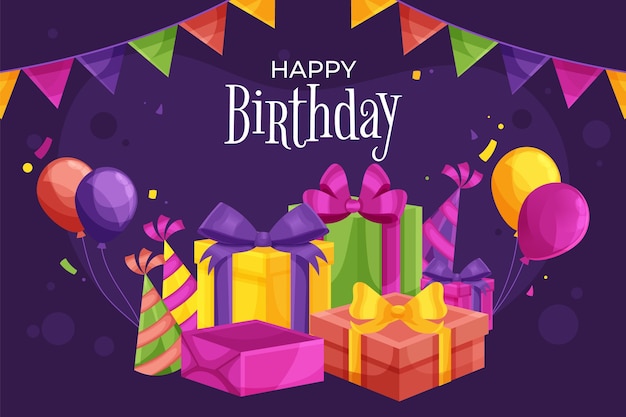 Creative birthday background illustrated