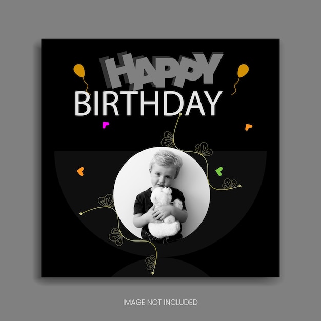 Vector creative birthday design social media template