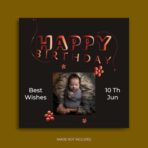 Vector creative birthday design social media template