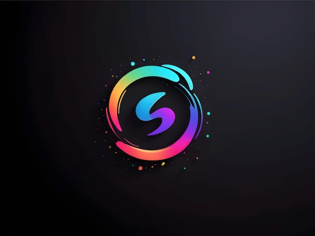 creative black logo with a colorful design in the middle