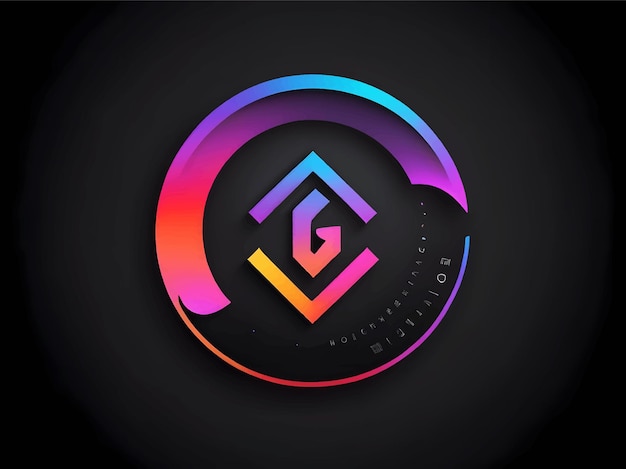 creative black logo with a colorful design in the middle