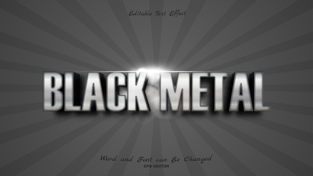 Creative black metallic text effect