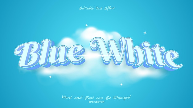 Creative blue white text effect