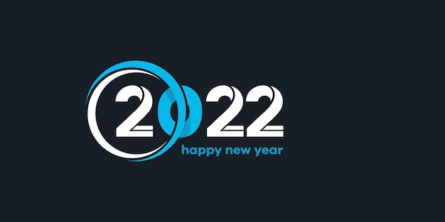 Creative blue year number logo design free vector