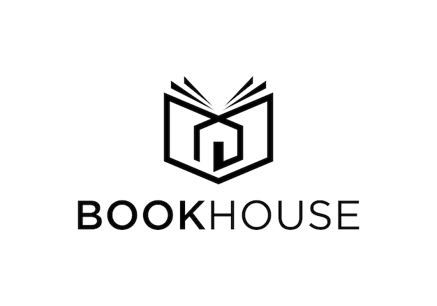 creative book house logo design vector illustration